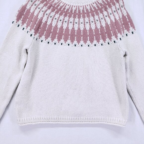 Madewell Cream Fair Isle Keaton Crew New Pullover Cozy Knit Sweater Size M - Picture 14 of 14